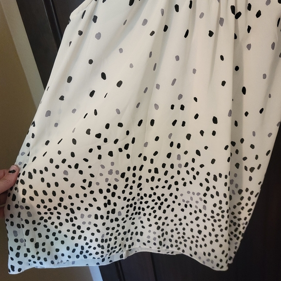 EUC Women's GAP White & Black Polka Dot Chiffon Sheer Sleeveless Tank Size XS - Picture 4 of 7